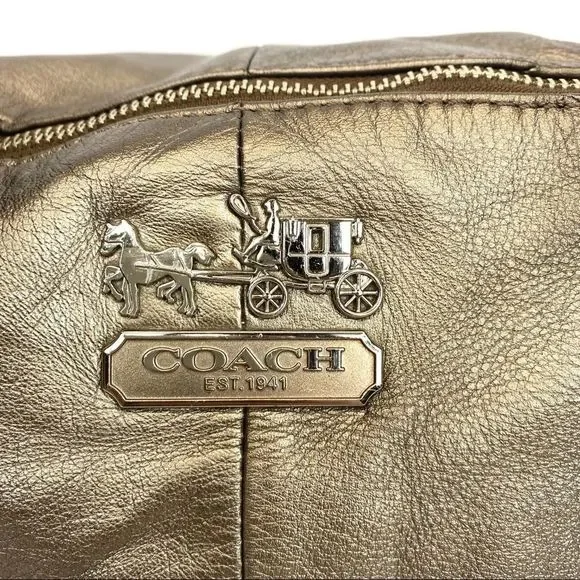 COACH Madison Sophia lg pewter leather bag 15955 - Picture 5 of 13